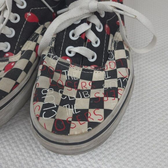 Vans It Losers Club Checkerboard Sneakers White Black Red  Womens 7.5 US Mens 6 - Picture 4 of 10